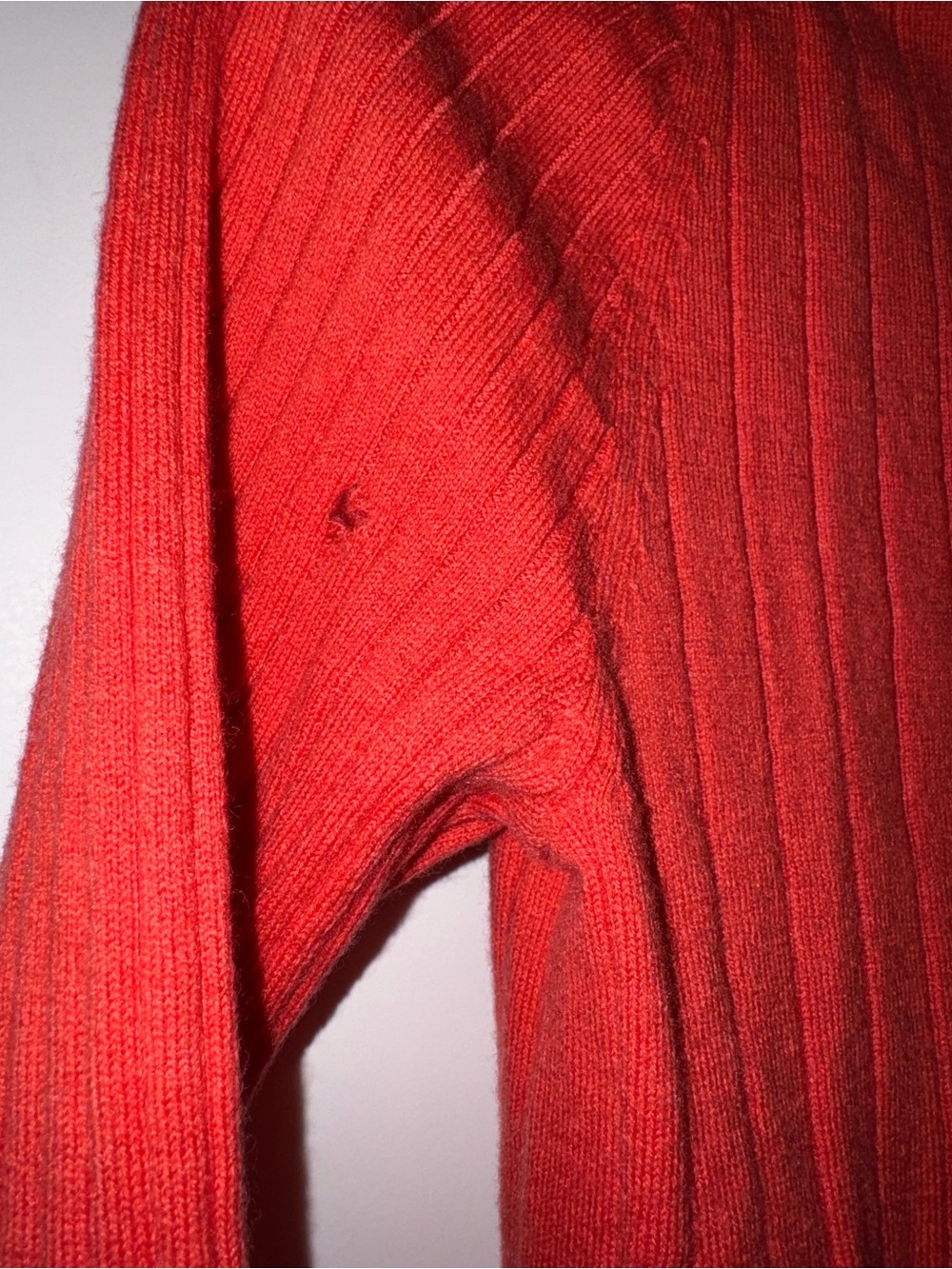 J. McLaughlin Coral Ribbed Sweater XS Long Sleeve Knit Top (has holes)see photos - Picture 5 of 6